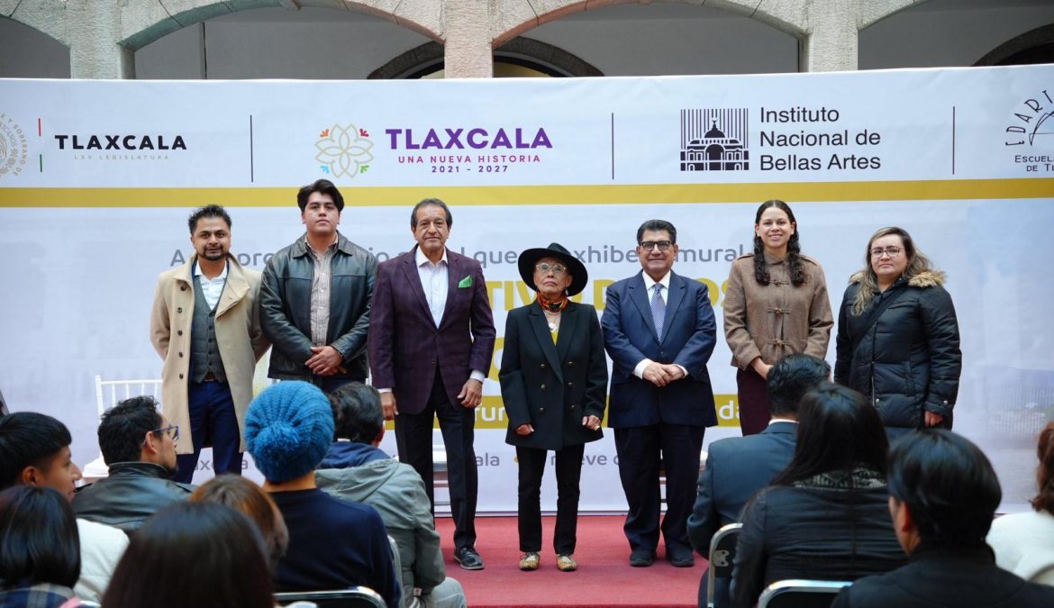 Presentan en Congreso el mural conmemorativo “500 años de la fundación de la Ciudad de Tlaxcala”